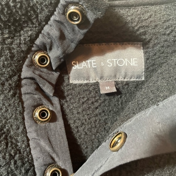 Slate & STONE Snap Front Fleece Pullover in black - Picture 14 of 15